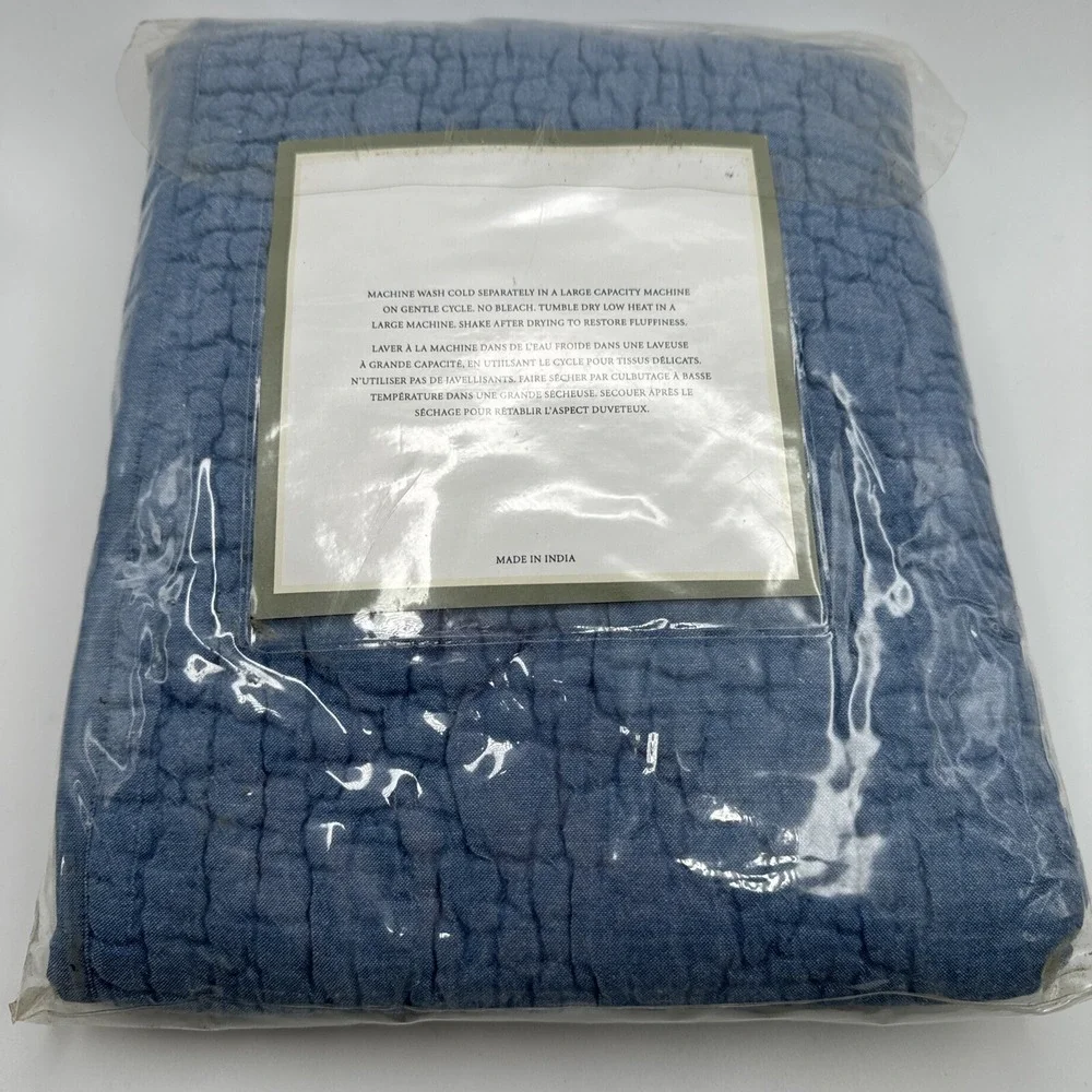 Restoration Hardware Madison Pillow Sham EURO Bedding Quilted Striped‎ Reverses